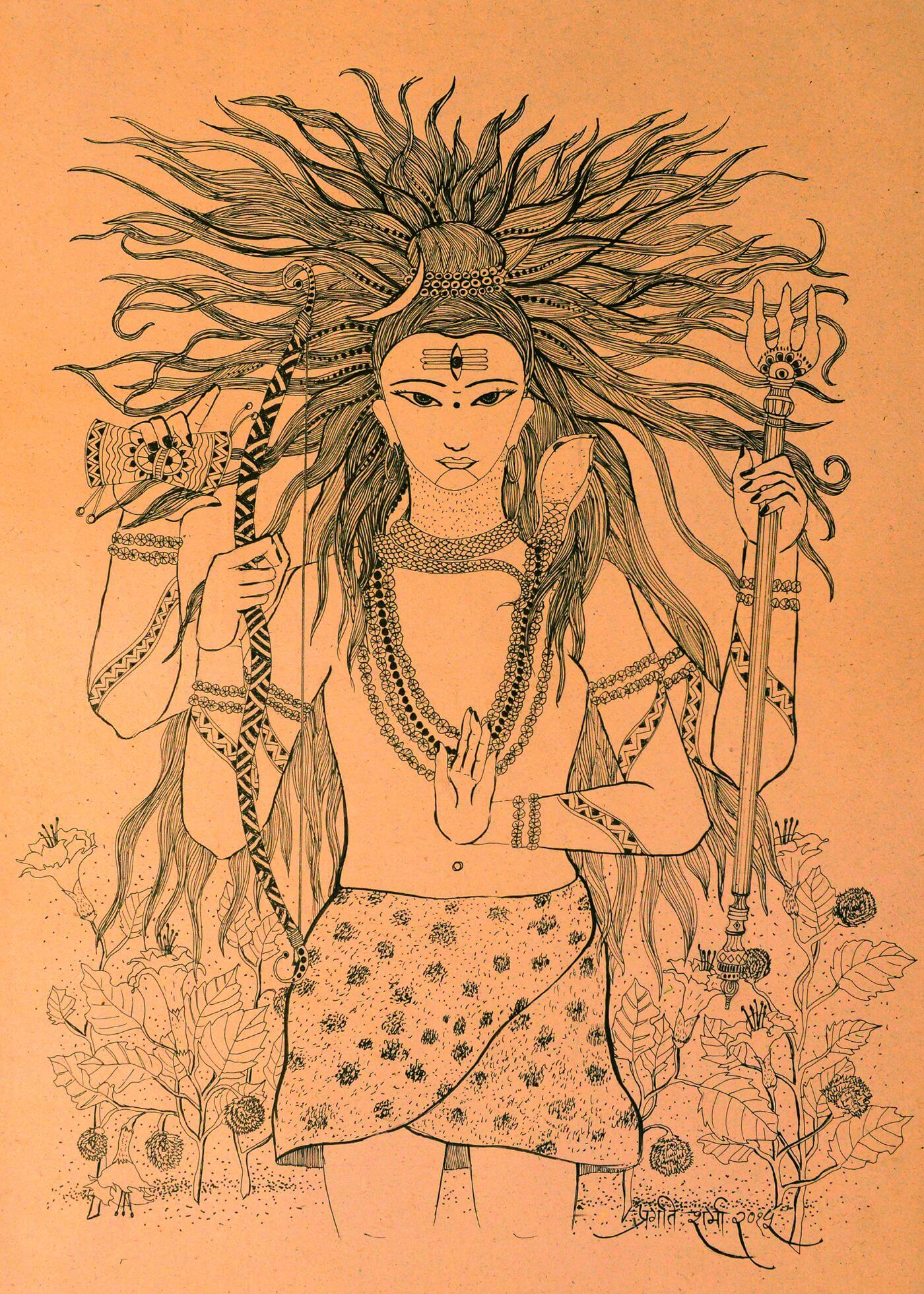 Black Handmade Lord Krishna Pencil Sketch, Size: A4 Sheet at Rs 2000/piece  in Bikaner